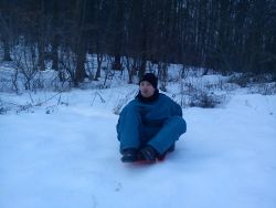 Ondrej na boboch.